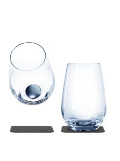   Mágneses kristálypohár LONGDRINK + alátét – 2 darabos csomag