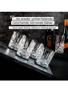   Mágneses kristálypohár WHISKY + alátét – 4 darabos csomag