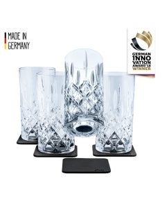   Mágneses kristálypohár LONGDRINK + alátét – 4 darabos csomag